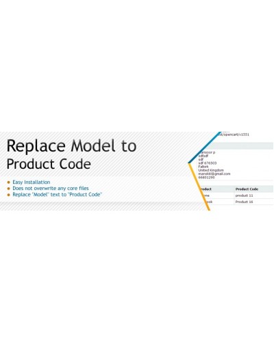 Replace Model to Product Code - FREE